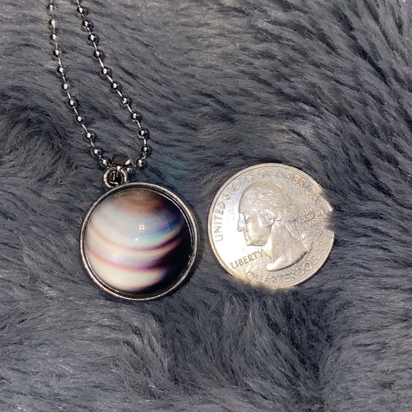 Galaxy Collection Space ball Glass Saturn Necklace NWT UNISEX - Picture 5 of 5